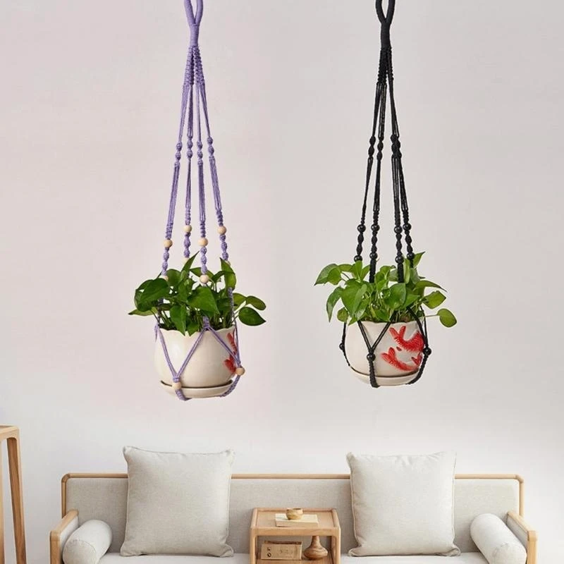 Plant Hanger Cotton Rope Indoor Hanging Planter Basket Wall Hanging Flower Pots Holder Hanging Plant Holder for Yard KXRE
Plant Hanger Cotton Rope Indoor Hanging Planter Basket Wall Hanging Flower Pots Holder Hanging Plant Holder for Yard KXRE
