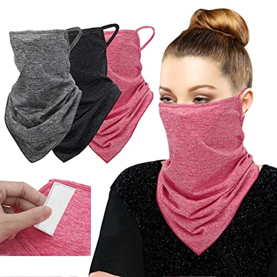 Scarf Mask Bandana with Ear Loops 3 Pack, Neck Gaiter Balaclava with Filter Pocket UV Protection Mask
Scarf Mask Bandana with Ear Loops 3 Pack, Neck Gaiter Balaclava with Filter Pocket UV Protection Mask
