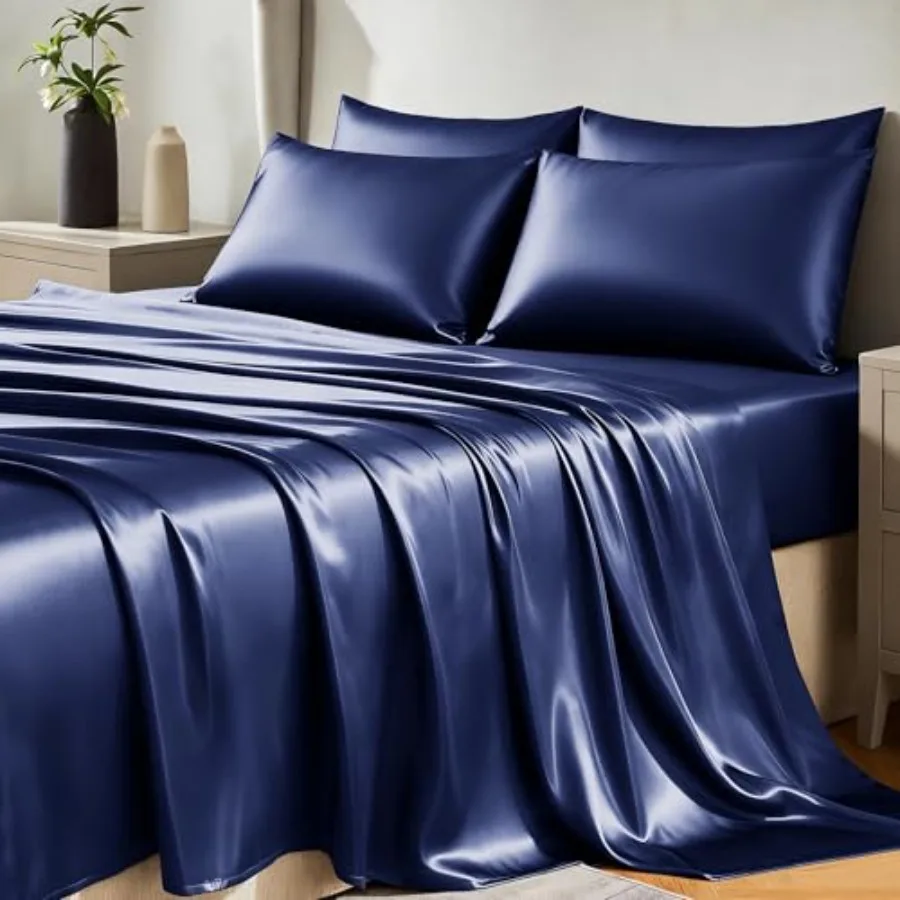 Satin Sheets Size Sheet Set - 6 Pcs Silky Sheets, Luxury Bed Set with Smooth and Soft Microfiber, Includes 1 Fitted Sheet, 1 Fl
Satin Sheets Size Sheet Set - 6 Pcs Silky Sheets, Luxury Bed Set with Smooth and Soft Microfiber, Includes 1 Fitted Sheet, 1 Fl