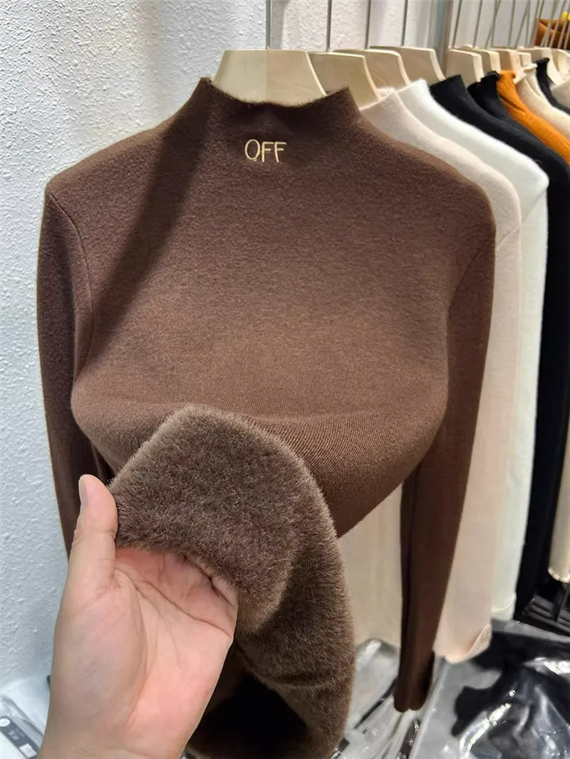 Thickened Fleece Knitted Sweater Half High Collar Women's Autumn Winter Outerwear Soft Slim Fit Base Shirt Commute Style Kore...
Thickened Fleece Knitted Sweater Half High Collar Women's Autumn Winter Outerwear Soft Slim Fit Base Shirt Commute Style Kore...