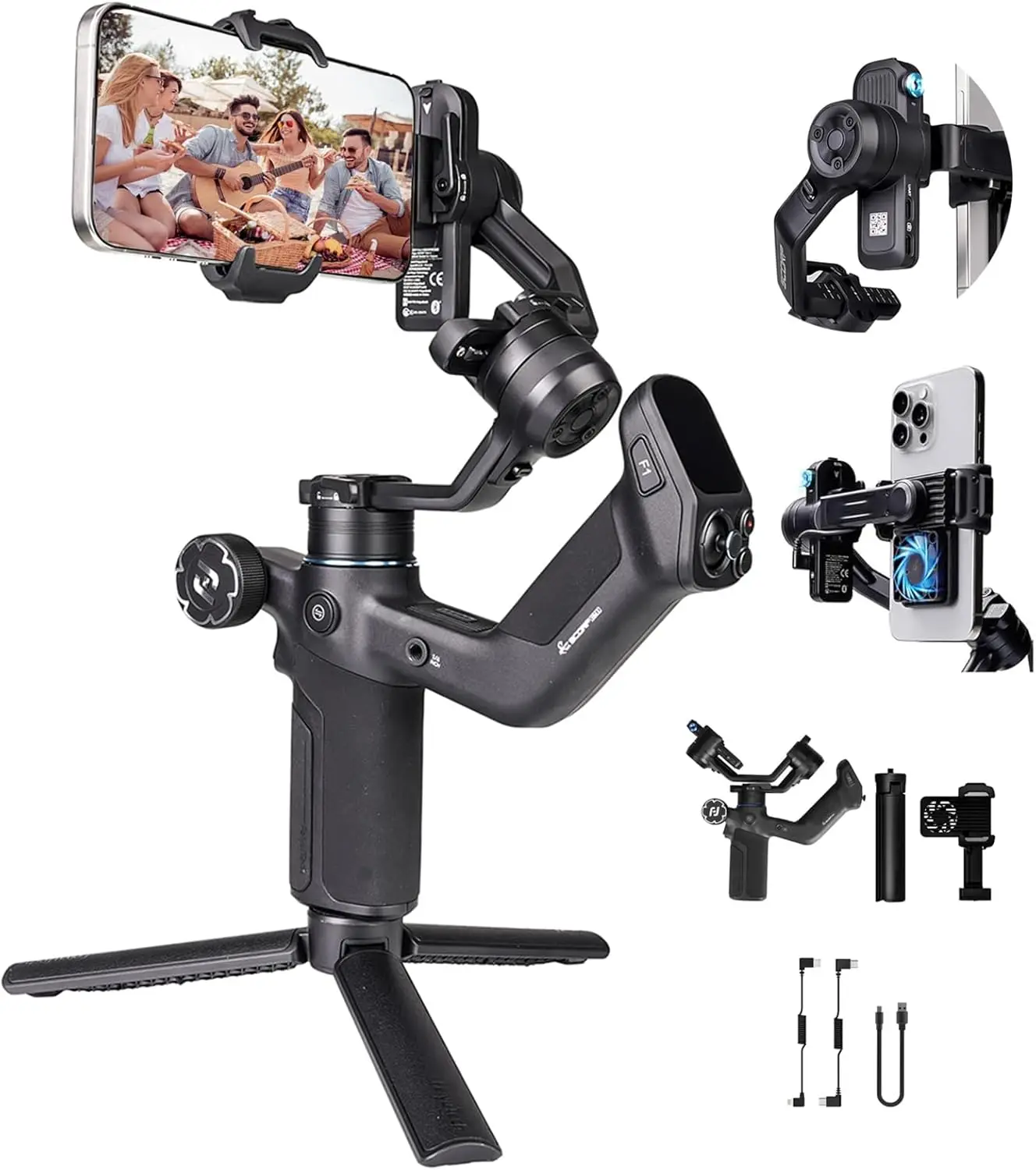 3-Axis Phone Gimbal Stabilizer with AI Tracking, Cooling Fan, Touch Screen, 2KG Payload for Smartphones
3-Axis Phone Gimbal Stabilizer with AI Tracking, Cooling Fan, Touch Screen, 2KG Payload for Smartphones