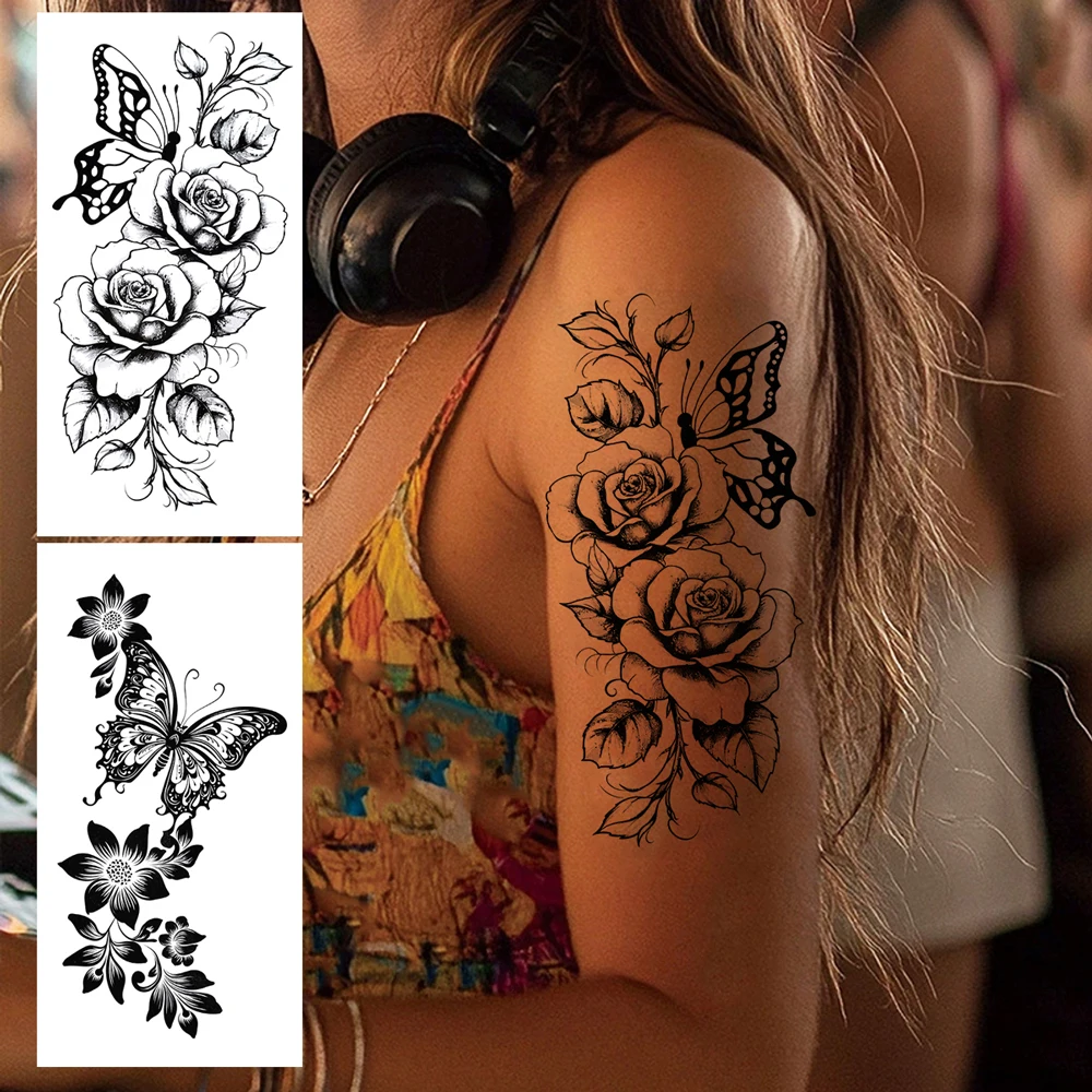 1pc Waterproof Flower Temporary Tattoo Stickers Butterfly Rose Floral Fake Tattoo for Women Men Hand Arm Chest Body Decor
1pc Waterproof Flower Temporary Tattoo Stickers Butterfly Rose Floral Fake Tattoo for Women Men Hand Arm Chest Body Decor