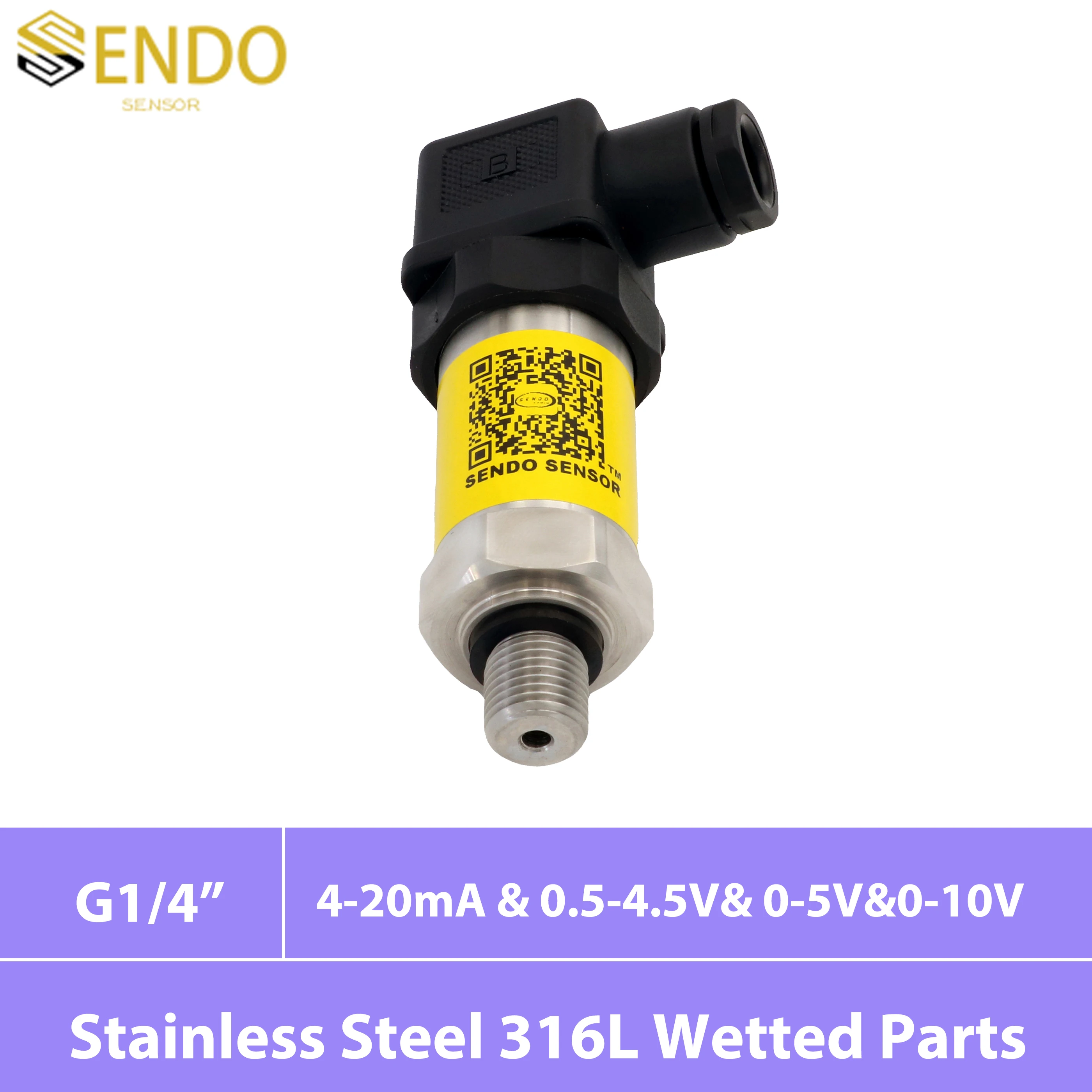 0.5 4.5V 0 5V 0 10V 4 20mA pressure transmitter G1/4" thread 10bar gauge 1 bar 16 bar 100 bar 16mpa AISI 316L wetted parts IP65
0.5 4.5V 0 5V 0 10V 4 20mA pressure transmitter G1/4" thread 10bar gauge 1 bar 16 bar 100 bar 16mpa AISI 316L wetted parts IP65