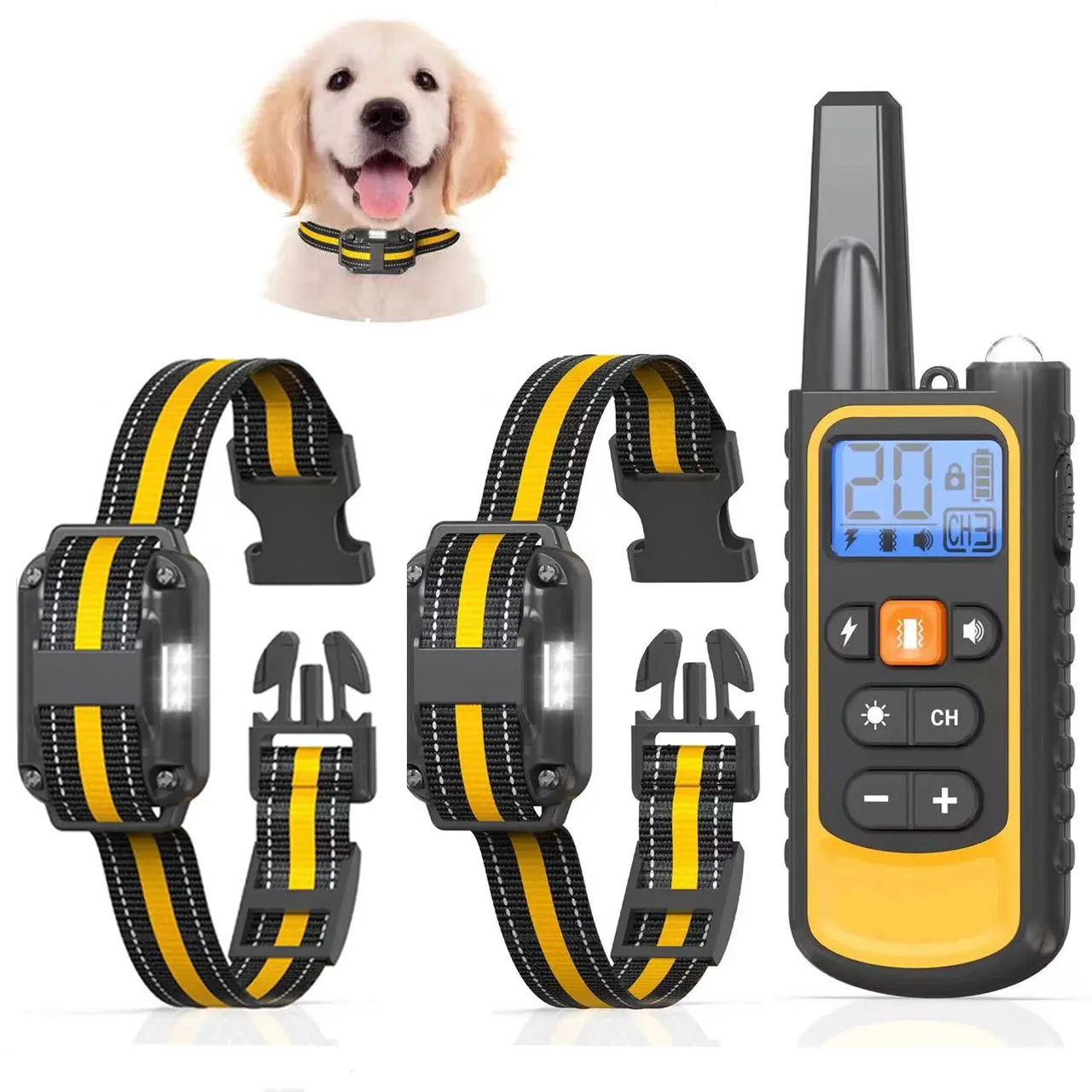 Electric Dog Training Collar Waterproof Dog Bark Collar Pet With Remote Control Rechargeable Anti Barking Device All Size Dogs
Electric Dog Training Collar Waterproof Dog Bark Collar Pet With Remote Control Rechargeable Anti Barking Device All Size Dogs