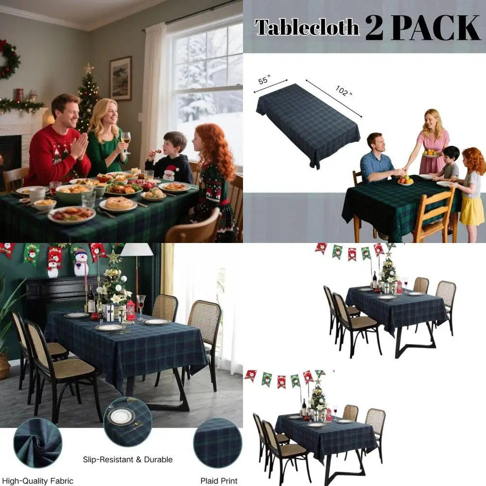 Набор прямоугольных скатерть в британском клетку, 2 шт., синий и зеленый, 55x102, идеально подходит для Рождества и праздников
Набор прямоугольных скатерть в британском клетку, 2 шт., синий и зеленый, 55x102, идеально подходит для Рождества и праздников