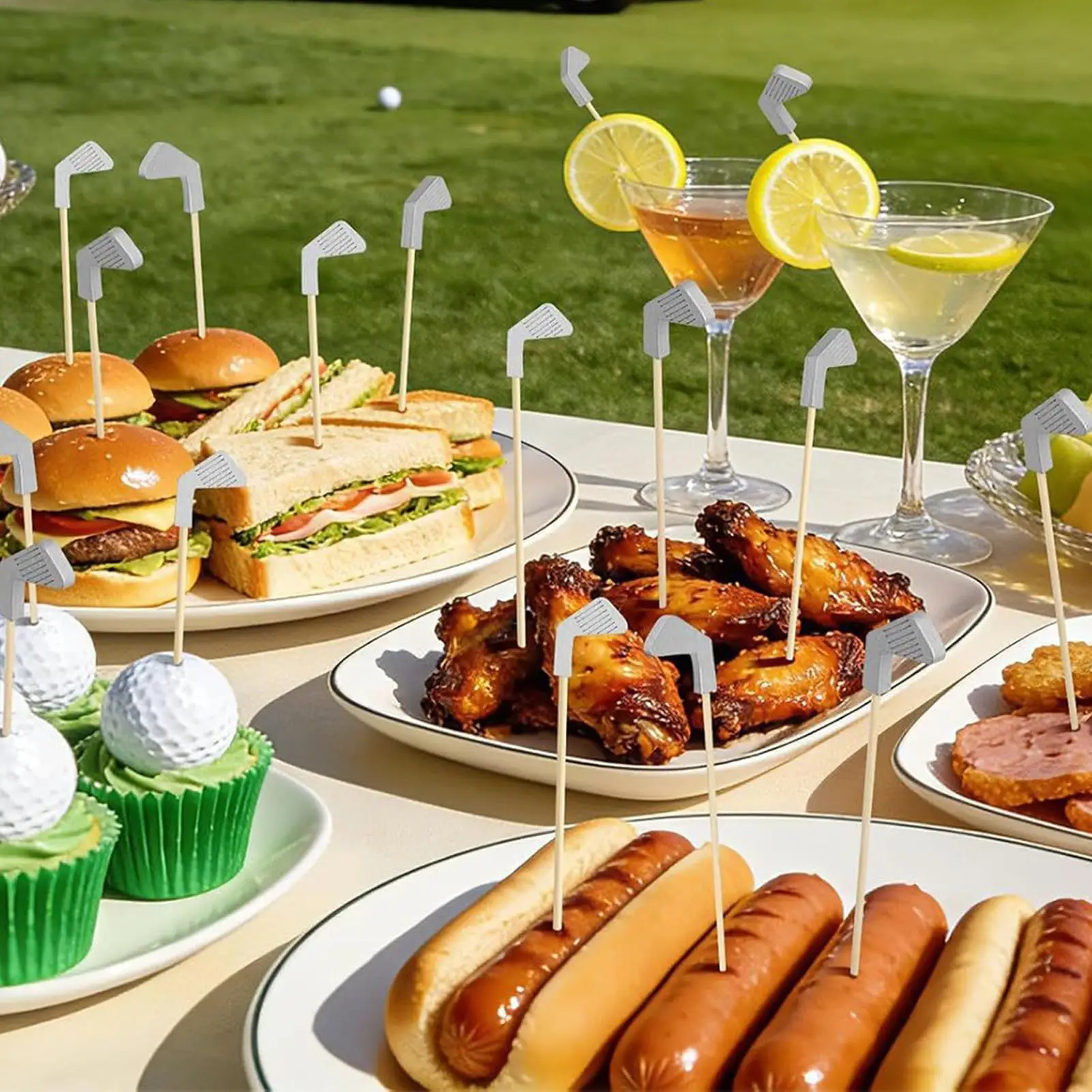 100Pcs Multipurpose Safe Cocktail Picks Golf Themed Party Decorations Golf Cake Decorations for Sandwiches Drinks Appetizers
100Pcs Multipurpose Safe Cocktail Picks Golf Themed Party Decorations Golf Cake Decorations for Sandwiches Drinks Appetizers