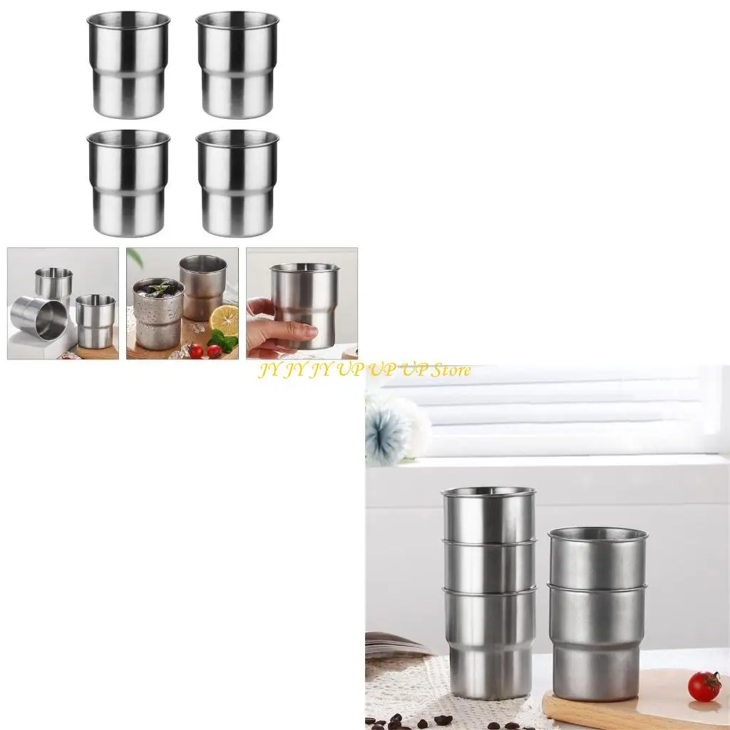 B2RF 4PCS Тумблеры из нержавеющей стали Стабируемая стакана пивной чашки холодной водой стаканы 
B2RF 4PCS Тумблеры из нержавеющей стали Стабируемая стакана пивной чашки холодной водой стаканы
