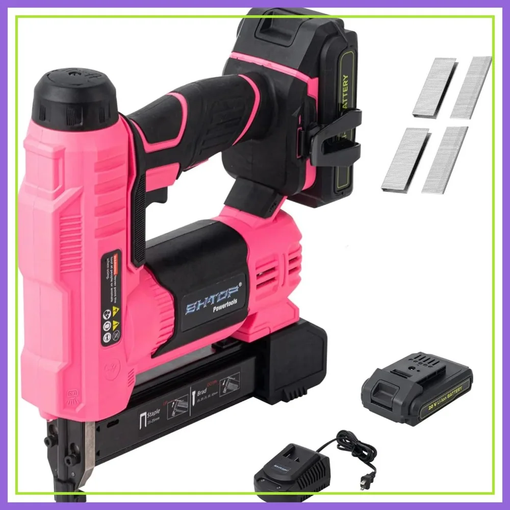 18 Gauge 2-in-1 Cordless Brad Nailer & Stapler, 20V with Battery and Charger, Pink
18 Gauge 2-in-1 Cordless Brad Nailer & Stapler, 20V with Battery and Charger, Pink