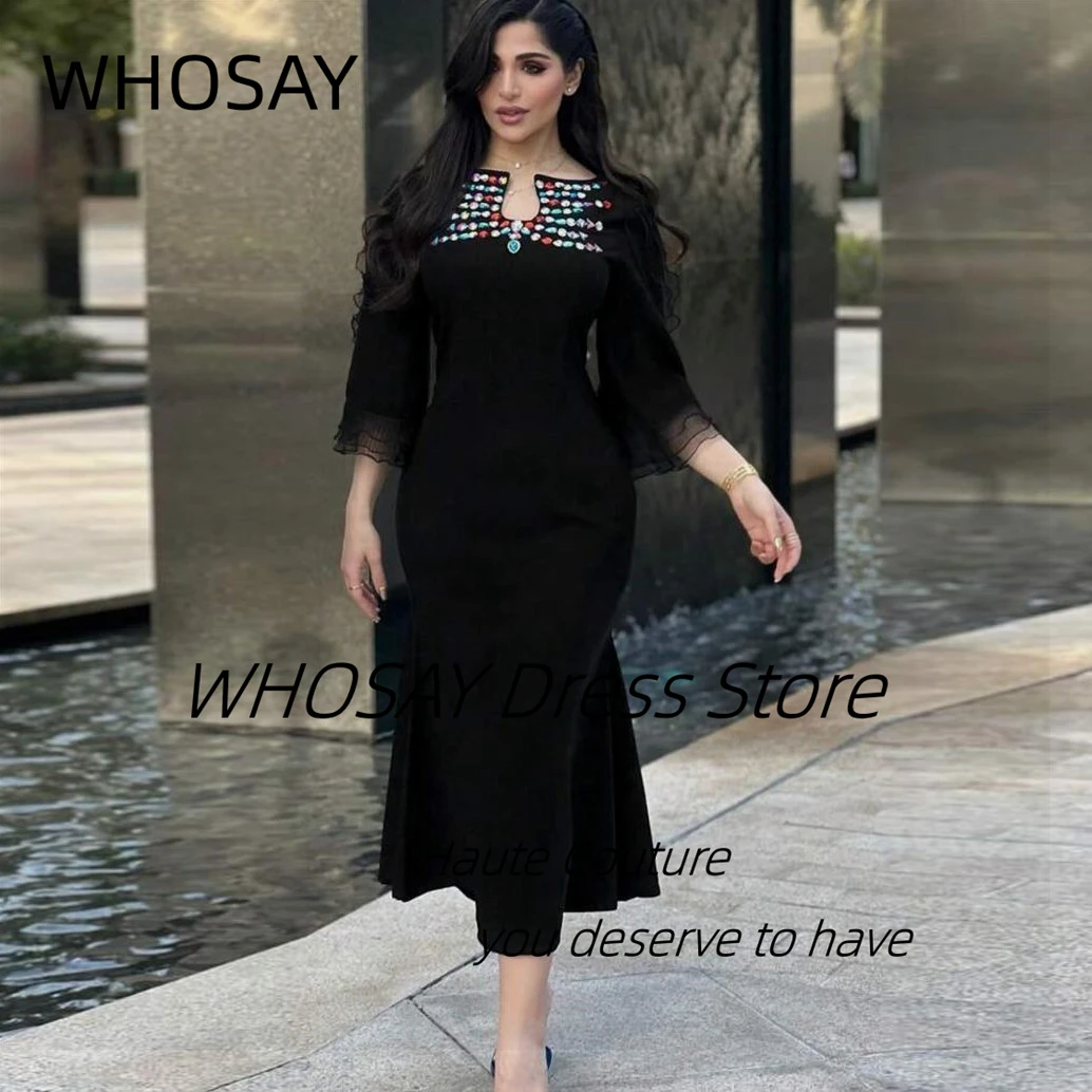 WHOSAY Colorful Rhinestones Neckline Prom Dresses 2024 Ruffles Three Quarters Lace Up Back Style Vestidos Party Evening Gowns
WHOSAY Colorful Rhinestones Neckline Prom Dresses 2024 Ruffles Three Quarters Lace Up Back Style Vestidos Party Evening Gowns