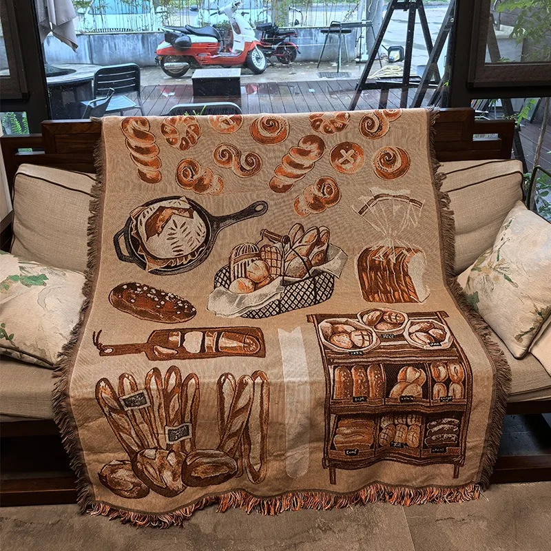 Vintage Bread Lovers Woven Throw Blanket Retro Bakery Food Print Tapestry with Tassel Cozy Kitchen Decor Outdoor Camping Blanket
Vintage Bread Lovers Woven Throw Blanket Retro Bakery Food Print Tapestry with Tassel Cozy Kitchen Decor Outdoor Camping Blanket