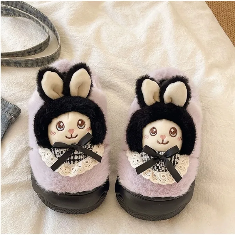 Winter Velvet Warm Women's Cotton Slippers Cute Apron Hairy Rabbit Slippers Thick Sole Height Increasing Baotou Home Slippers
Winter Velvet Warm Women's Cotton Slippers Cute Apron Hairy Rabbit Slippers Thick Sole Height Increasing Baotou Home Slippers