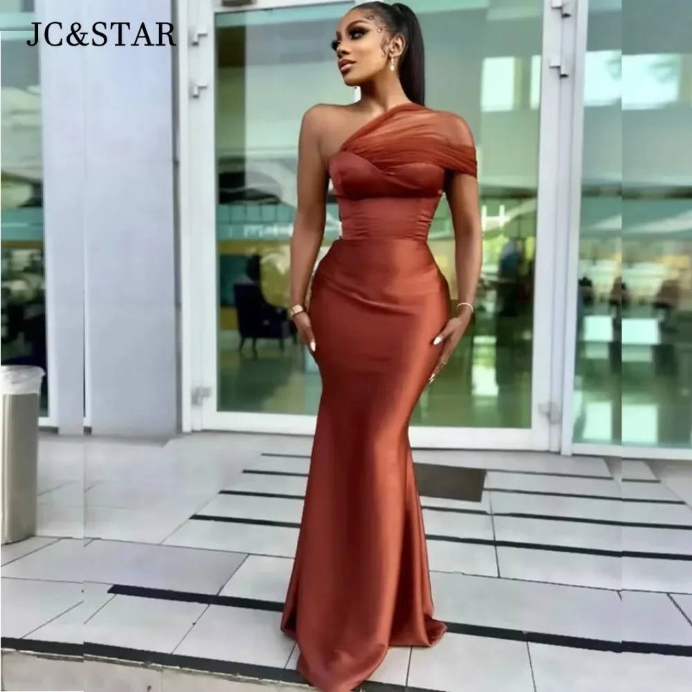 Burnt Orange One Shoulder Mermaid Bridesmaid Dresses Satin Tulle Formal Evening Gowns for Wedding Parties Chic Kleider Dresses
Burnt Orange One Shoulder Mermaid Bridesmaid Dresses Satin Tulle Formal Evening Gowns for Wedding Parties Chic Kleider Dresses