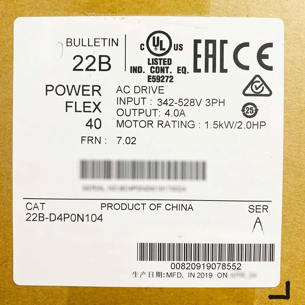 Новый 22B-D4P0N104 PowerFlex 40 1,5 кВт 2 HP привод переменного тока 22B-D4P0N104
Новый 22B-D4P0N104 PowerFlex 40 1,5 кВт 2 HP привод переменного тока 22B-D4P0N104