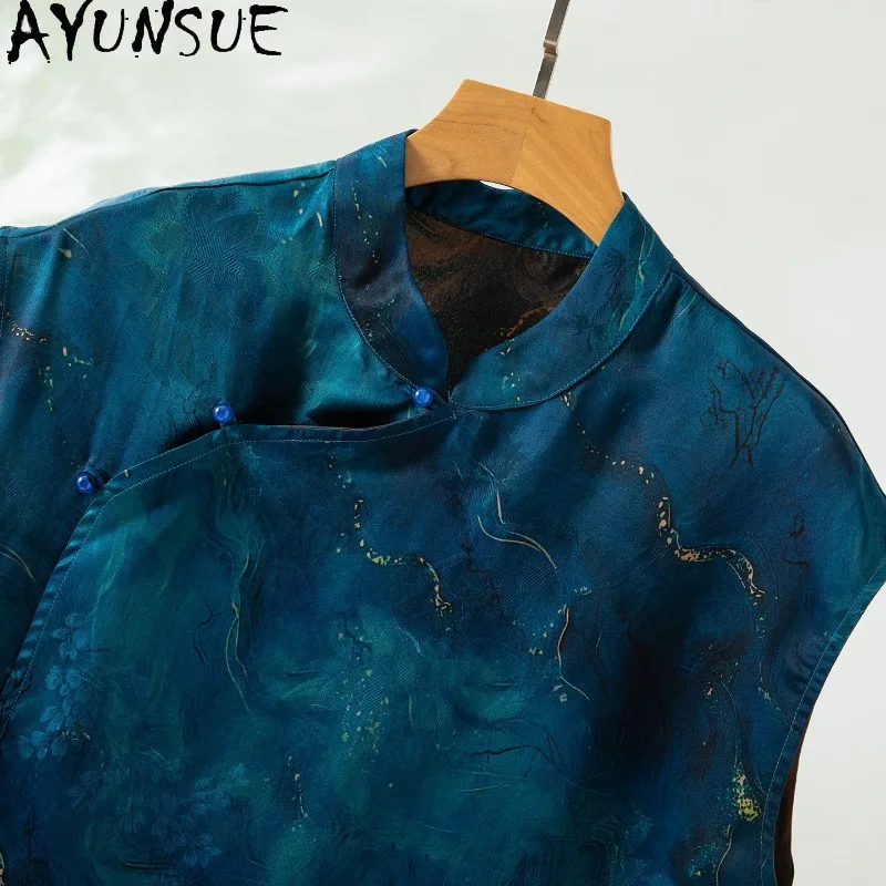 AYUNSUE Xiangyunsha Silk Woman Tops Chinese Style Dropped Shoulder Tops for Woman Elegant Summer Top Woman Clothes Ropa Mujer
AYUNSUE Xiangyunsha Silk Woman Tops Chinese Style Dropped Shoulder Tops for Woman Elegant Summer Top Woman Clothes Ropa Mujer