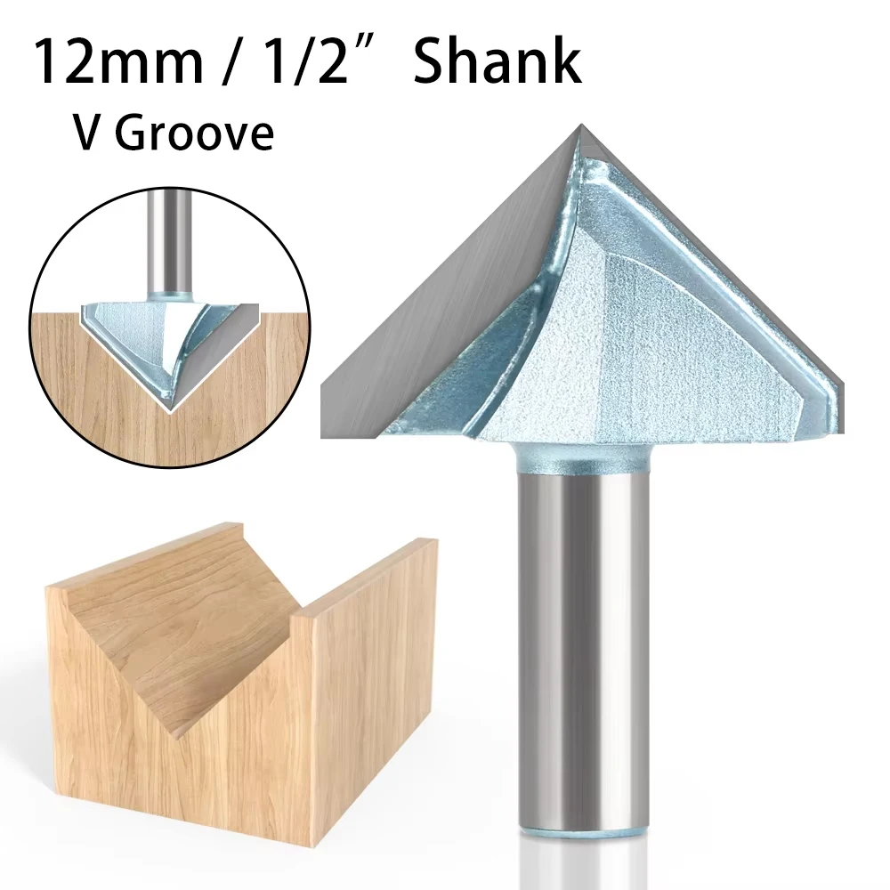12mm 1/2" Shank 90 Degree V Groove Router Bit 50-60mm Diameter Woodworking Milling Cutter For Aluminum Composite Panel Grooving
12mm 1/2" Shank 90 Degree V Groove Router Bit 50-60mm Diameter Woodworking Milling Cutter For Aluminum Composite Panel Grooving