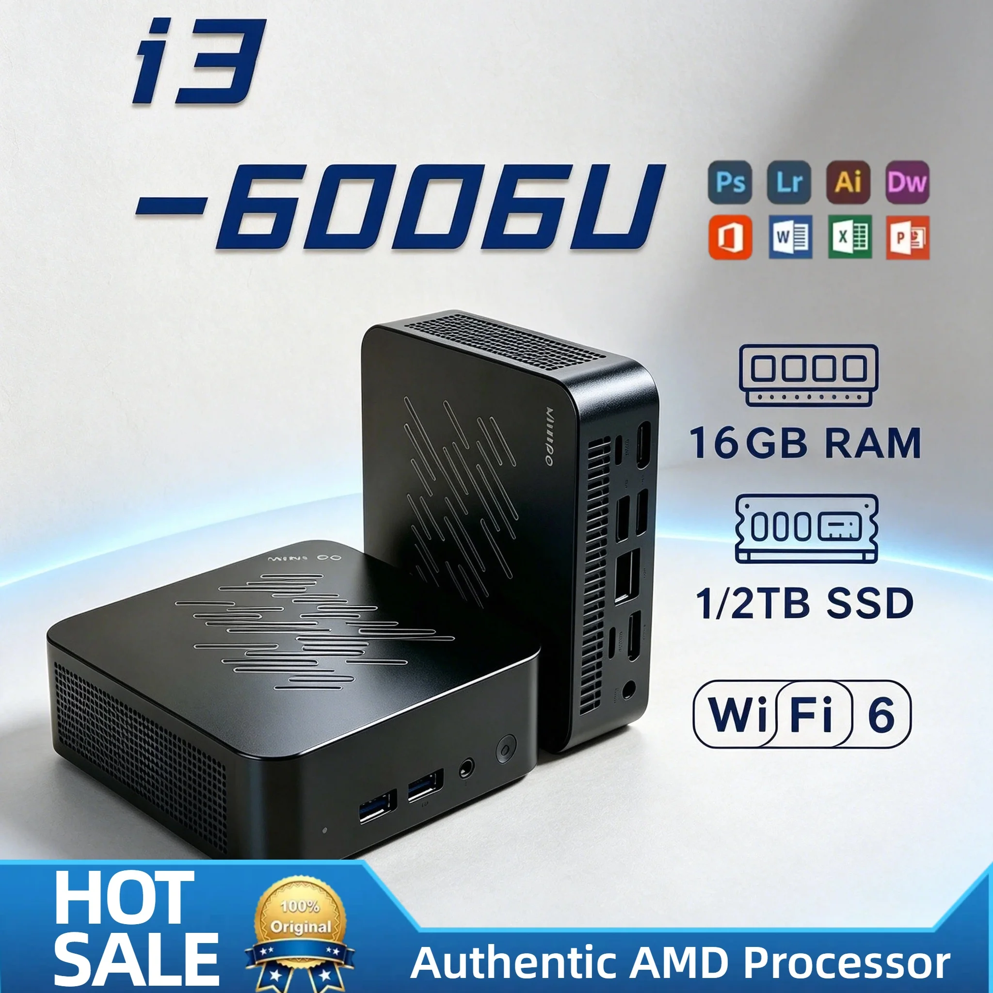 Intel i3 6006U Small Form Factor PC 16GB RAM 2TB NVMe SSD Triple 4K Monitor WiFi6 Bluetooth 5.2 Efficient Cooling Office Home
Intel i3 6006U Small Form Factor PC 16GB RAM 2TB NVMe SSD Triple 4K Monitor WiFi6 Bluetooth 5.2 Efficient Cooling Office Home