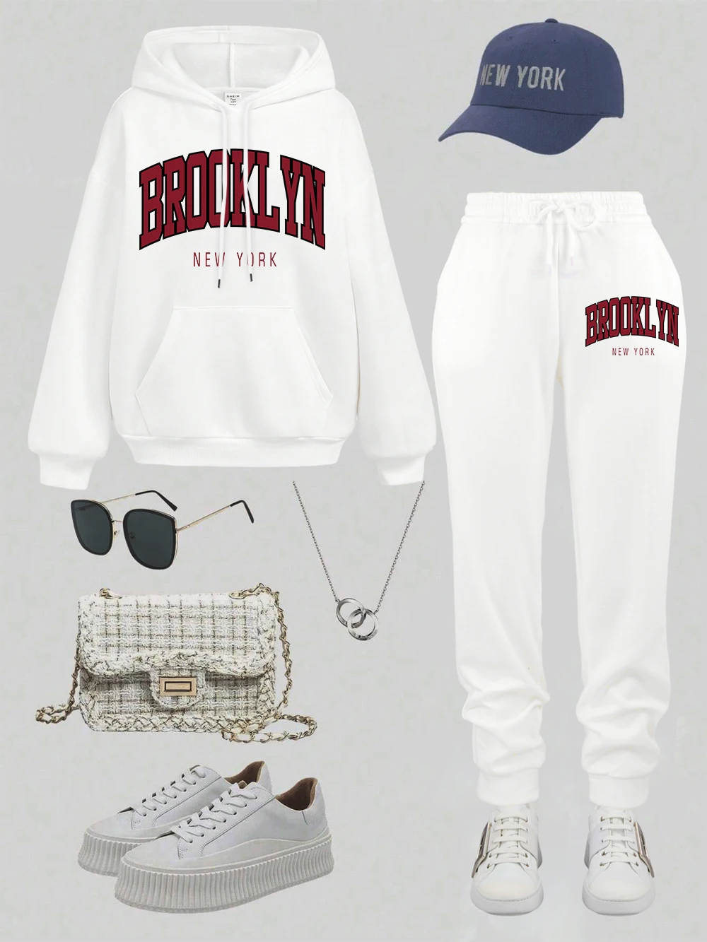 Женский комплект с капюшоном из 2 предметов, спортивные штаны с принтами Brooklyn New York, повседневные флисовые теплые спортивные штаны с карманами и капюшоном, зимняя свободная одежда
Женский комплект с капюшоном из 2 предметов, спортивные штаны с принтами Brooklyn New York, повседневные флисовые теплые спортивные штаны с карманами и капюшоном, зимняя свободная одежда