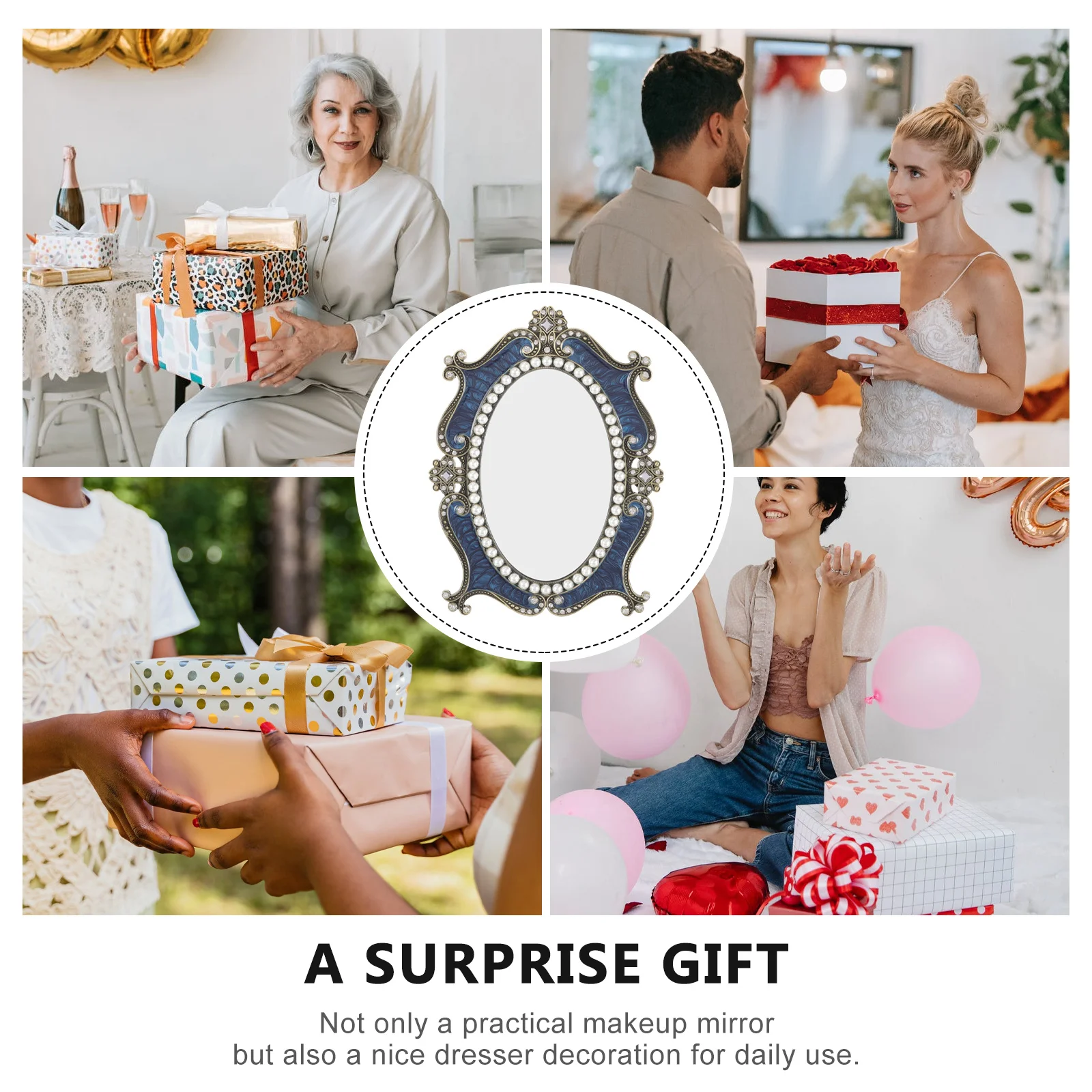 Pearl Retro Style Desktop Makeup Mirror with Stable Base for Dressing Table Decor Home Bathroom Use
Pearl Retro Style Desktop Makeup Mirror with Stable Base for Dressing Table Decor Home Bathroom Use