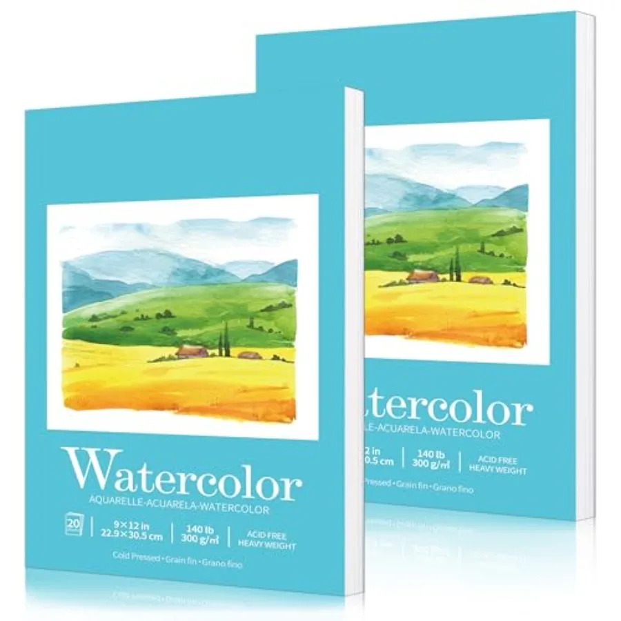 2Pack Watercolor Sketchbook, Watercolor Paper Pad 9" x12" 140lb/300gsm, Water Color Pad Journal and Sketchbook for Adults and,M
2Pack Watercolor Sketchbook, Watercolor Paper Pad 9" x12" 140lb/300gsm, Water Color Pad Journal and Sketchbook for Adults and,M