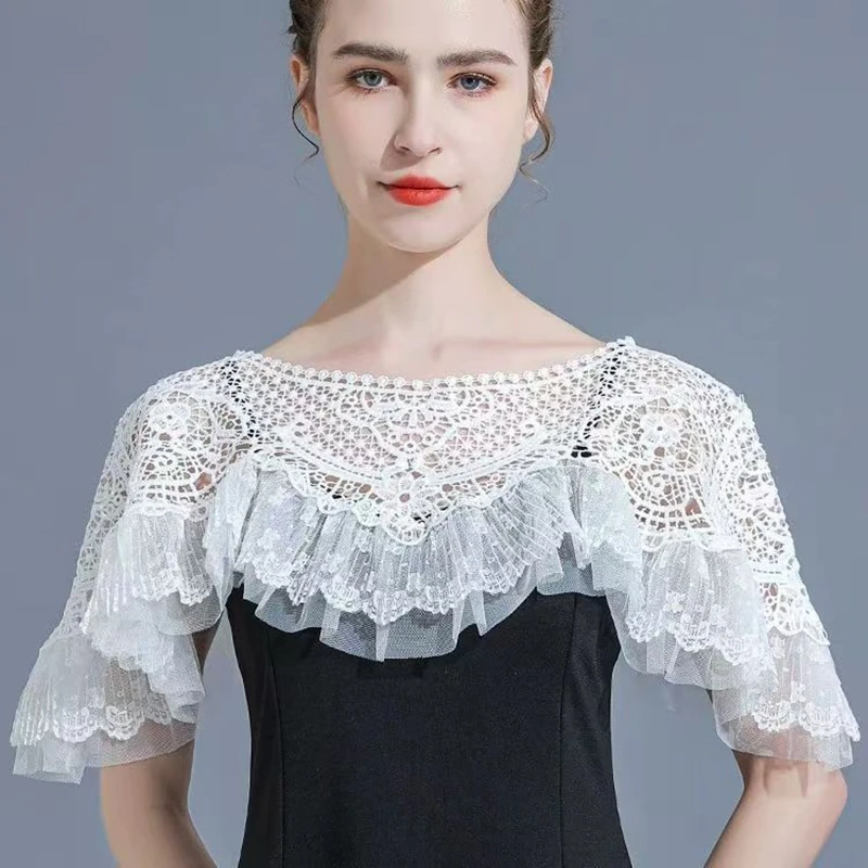 Elegant Ruffled Lace Shawl Sheer Scarf Cover Up Evening Dress Tops Wedding Party Capelet
Elegant Ruffled Lace Shawl Sheer Scarf Cover Up Evening Dress Tops Wedding Party Capelet
