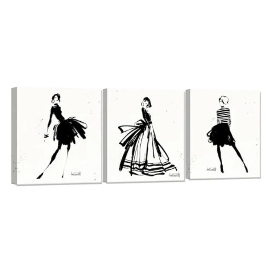 3 Pieces in Black Dress Wall Art Bathroom Art Canvas Pictures for Bedroom Beauty Salon Bathroom Makeup Room Decor 12"x16" 30cmx
3 Pieces in Black Dress Wall Art Bathroom Art Canvas Pictures for Bedroom Beauty Salon Bathroom Makeup Room Decor 12"x16" 30cmx