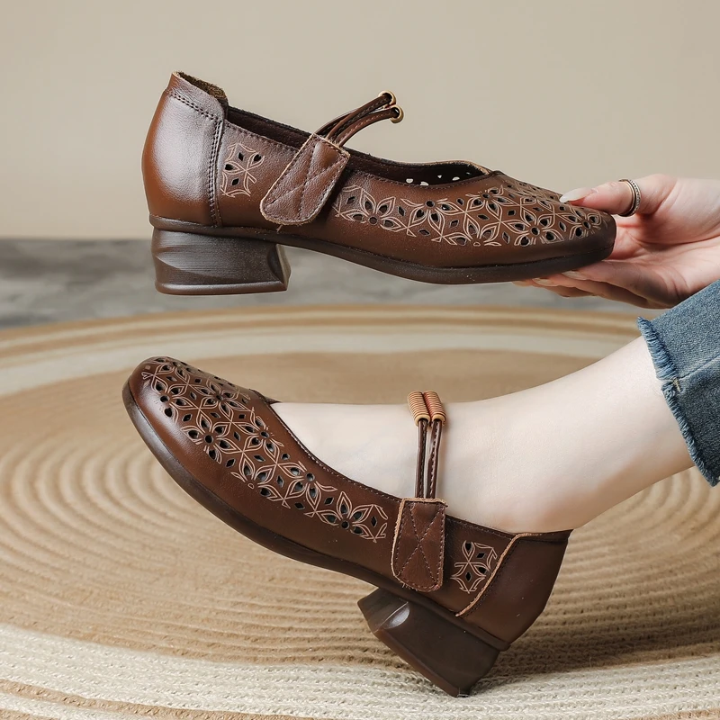 AIYUQI Women's HighHeeled Sandals Shoe Antislip Hollowout Perforated Women Shoes Summer Genuine Leather Comfortable female Shoes
AIYUQI Women's HighHeeled Sandals Shoe Antislip Hollowout Perforated Women Shoes Summer Genuine Leather Comfortable female Shoes