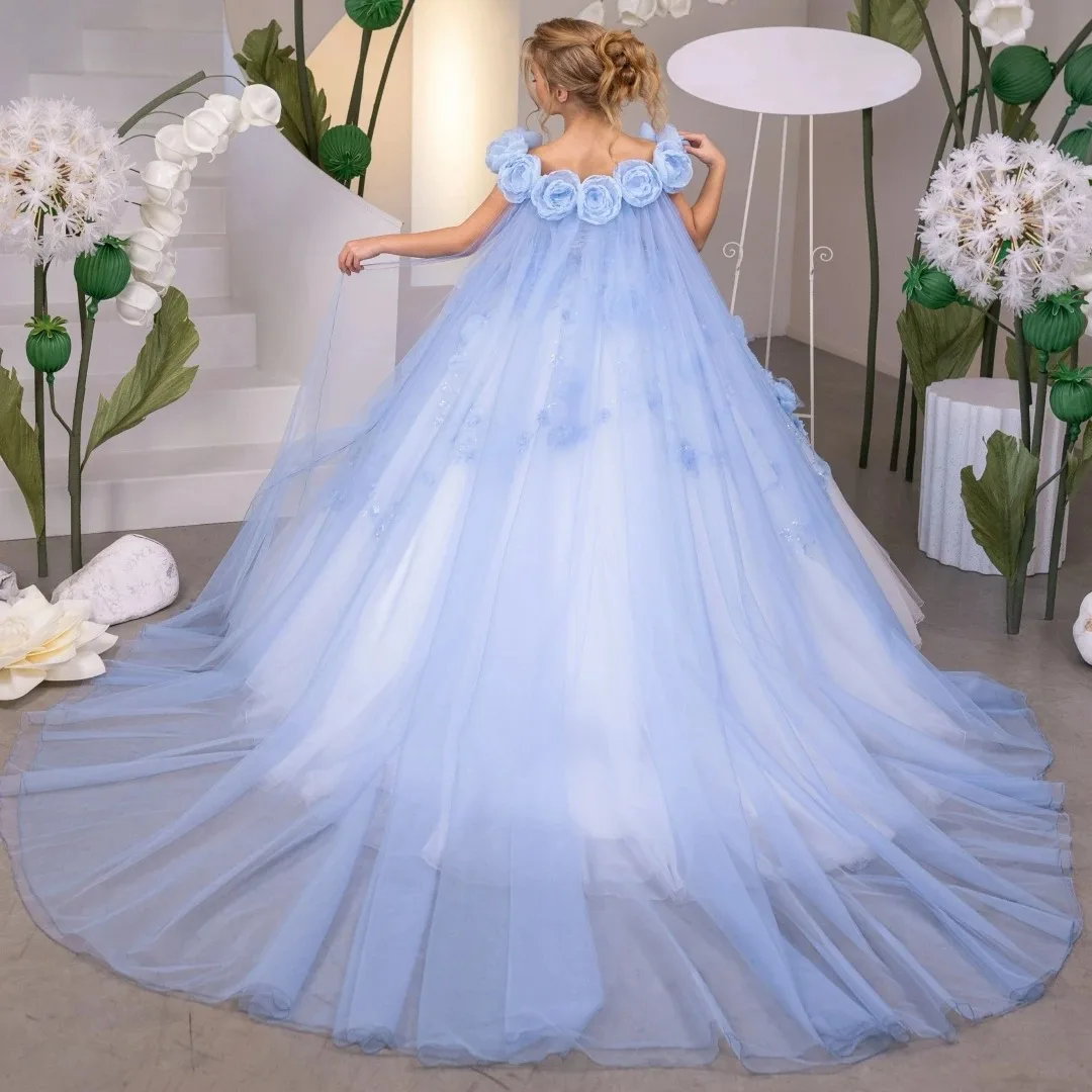 Customized White Flower Girl Dress Tulle Blue Flowers Floral Appliques For Wedding Birthday Prom Party Evening Banquet Gown
Customized White Flower Girl Dress Tulle Blue Flowers Floral Appliques For Wedding Birthday Prom Party Evening Banquet Gown