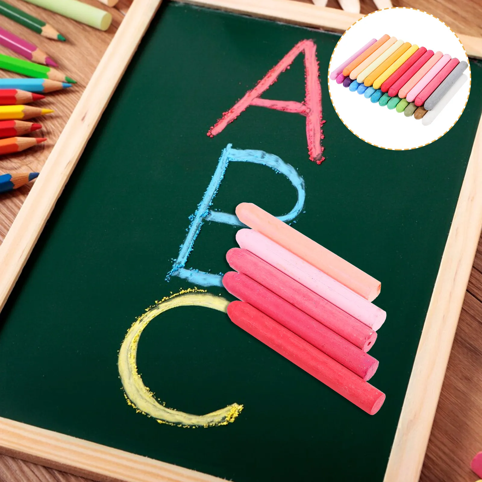 24Pcs Colored Dust Free Chalk Set Professional Water Soluble Chalks for Teachers Blackboard Sidewalk Drawing Chalk for Kids Art
24Pcs Colored Dust Free Chalk Set Professional Water Soluble Chalks for Teachers Blackboard Sidewalk Drawing Chalk for Kids Art
