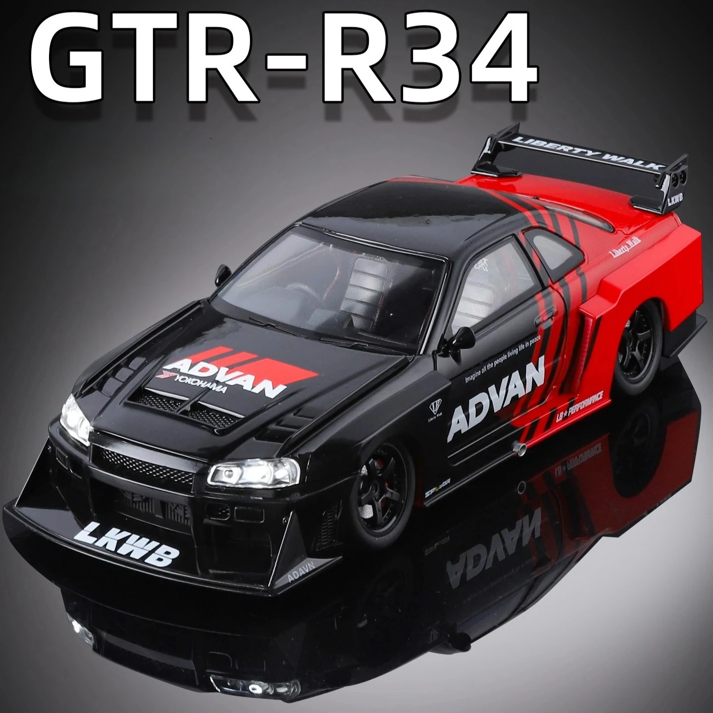 1:24 Skyline GTR sports car modified Alloy Car Model Sound and Light Pull Back Toy Collectibles Birthday gift
1:24 Skyline GTR sports car modified Alloy Car Model Sound and Light Pull Back Toy Collectibles Birthday gift