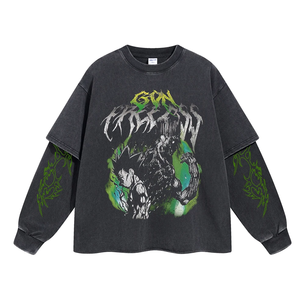 Fashion Streetwear Anime Graphic Print Washed Vintage T-shirt Men Autumn Casual Cotton Long Sleeve Oversized Tee Black
Fashion Streetwear Anime Graphic Print Washed Vintage T-shirt Men Autumn Casual Cotton Long Sleeve Oversized Tee Black