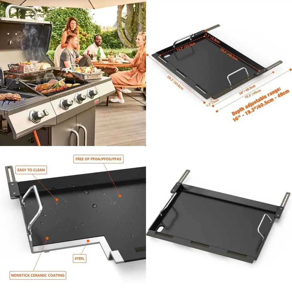 Versatile Full-Size Griddle for 3-Burner Gas Grills
Versatile Full-Size Griddle for 3-Burner Gas Grills