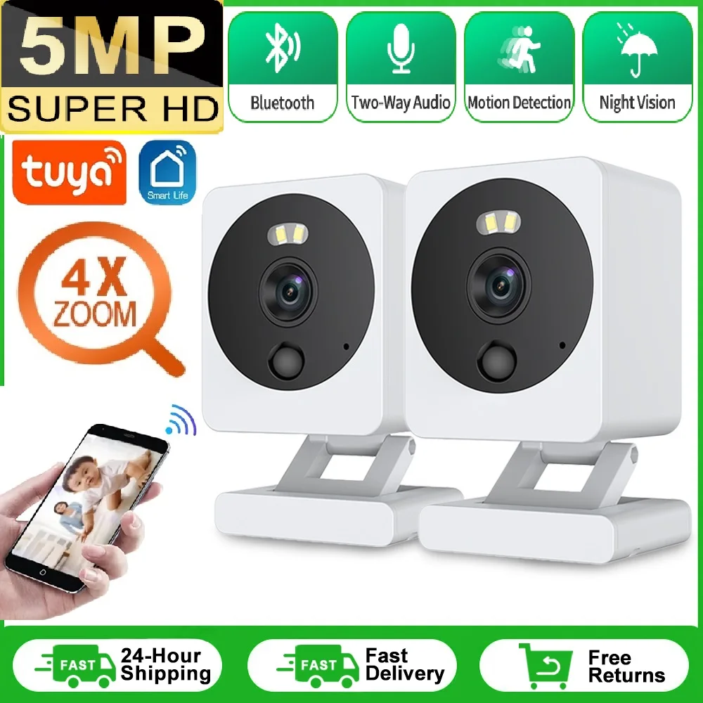 Wi-Fi Cam Tuya 5MP Baby Monitor One-touch Call Indoor Pets WiFi IP PTZ Camera Surveillance Auto Tracking Color Night Security
Wi-Fi Cam Tuya 5MP Baby Monitor One-touch Call Indoor Pets WiFi IP PTZ Camera Surveillance Auto Tracking Color Night Security