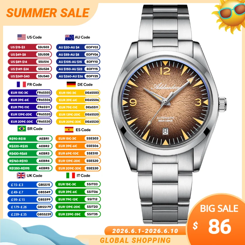 ADDIESDIVE New Men's Swimming Watch 8215 Automatic Mechanical Luminous Luxury Watches 3D Dial Bubble Glass 100m Waterproof Watch
ADDIESDIVE New Men's Swimming Watch 8215 Automatic Mechanical Luminous Luxury Watches 3D Dial Bubble Glass 100m Waterproof Watch
