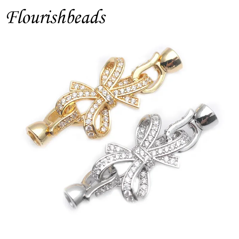 Good Quality Metal Brass Gold Plated Zircon Bowknot Shape Necklace Clasps Connector Accessories for DIY Pearl Necklaces Making
Good Quality Metal Brass Gold Plated Zircon Bowknot Shape Necklace Clasps Connector Accessories for DIY Pearl Necklaces Making