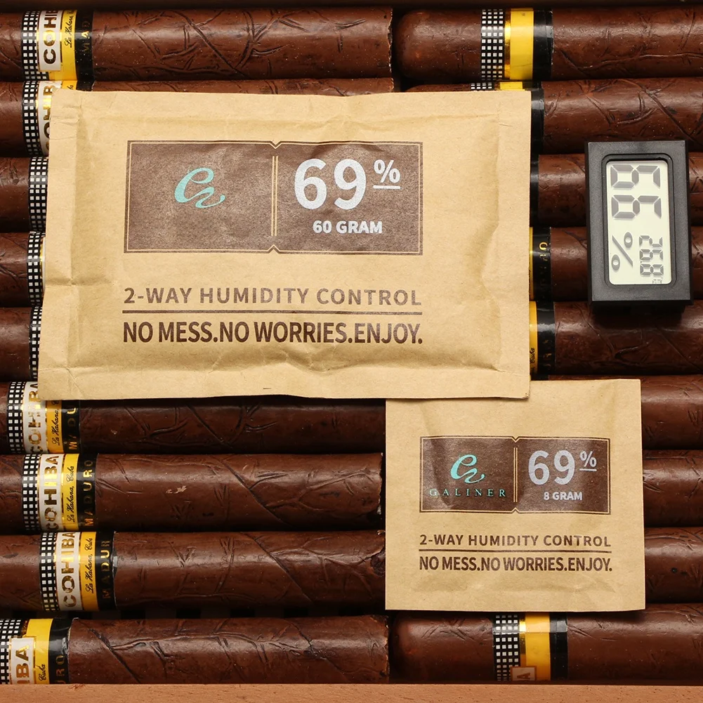 Portable Humidity Control Cigar Moisture Pack Snow plus Humidifying Sheets Accessory for Cigar Box Colamba HA-38BG
Portable Humidity Control Cigar Moisture Pack Snow plus Humidifying Sheets Accessory for Cigar Box Colamba HA-38BG