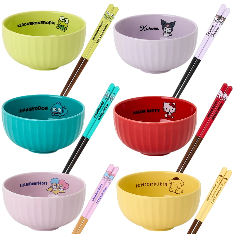 Sanrio Melody Kitty Pochacco Hangyodon Ceramic Rice Bowl Cute Wooden Chopsticks for Home Use Set Toys for Girl Birthday Gift
Sanrio Melody Kitty Pochacco Hangyodon Ceramic Rice Bowl Cute Wooden Chopsticks for Home Use Set Toys for Girl Birthday Gift
