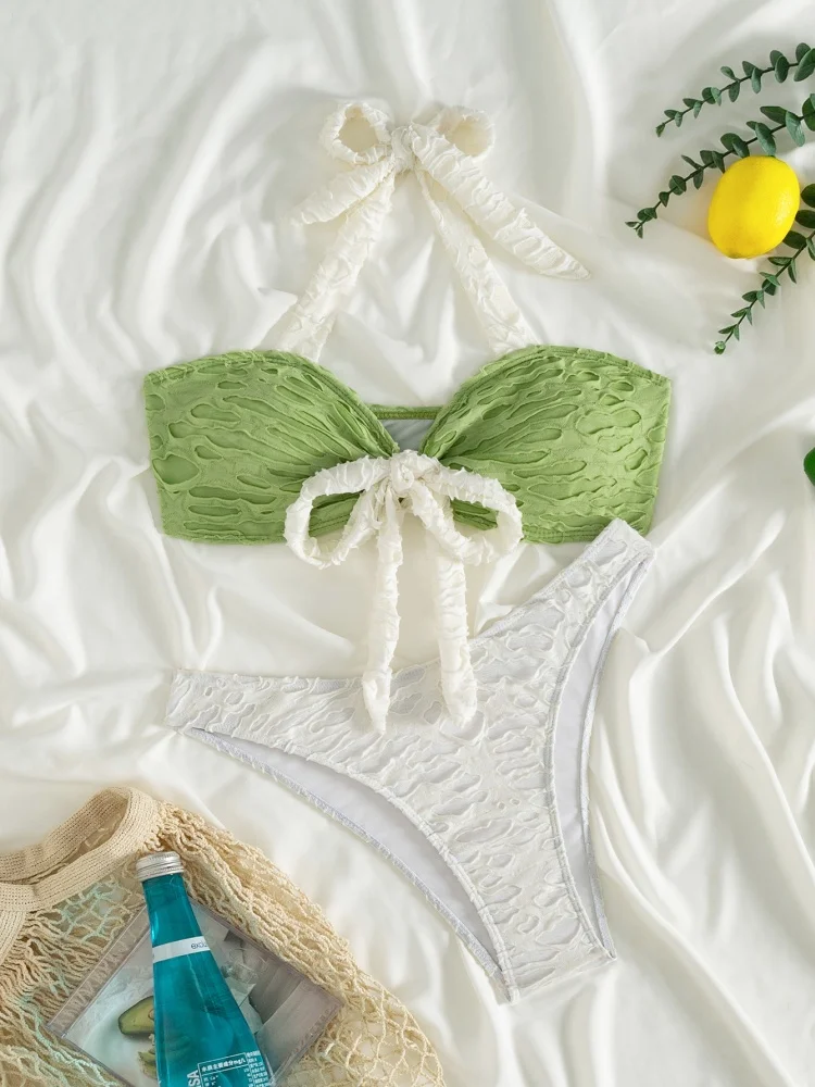 Bikini Women Swimsuit 2025 New Color Spelling Halter Design Bikinis Set Sexy Lace Up Swimwear Summer Beach Bathing Suit Female
Bikini Women Swimsuit 2025 New Color Spelling Halter Design Bikinis Set Sexy Lace Up Swimwear Summer Beach Bathing Suit Female