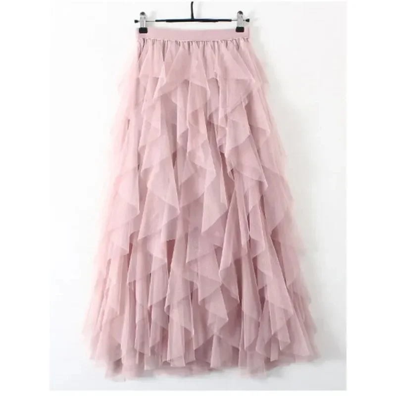 Women 2026 Summer Solid Casual Tulle Long Skirt Fashion Women's High Waist Mesh Pleated Midi Skirt Female Elegant Tutu Skirt
Women 2026 Summer Solid Casual Tulle Long Skirt Fashion Women's High Waist Mesh Pleated Midi Skirt Female Elegant Tutu Skirt