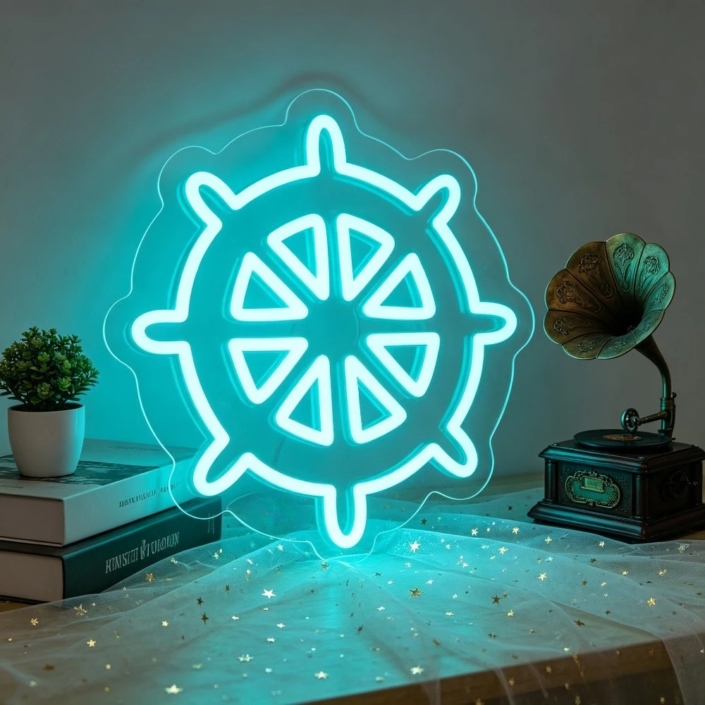 Ship Wheel LED Neon Sign Nautical Wall Art USB Powered Night Light Office Decor Gaming Setup Desk Decor Gift for Ocean Lovers
Ship Wheel LED Neon Sign Nautical Wall Art USB Powered Night Light Office Decor Gaming Setup Desk Decor Gift for Ocean Lovers