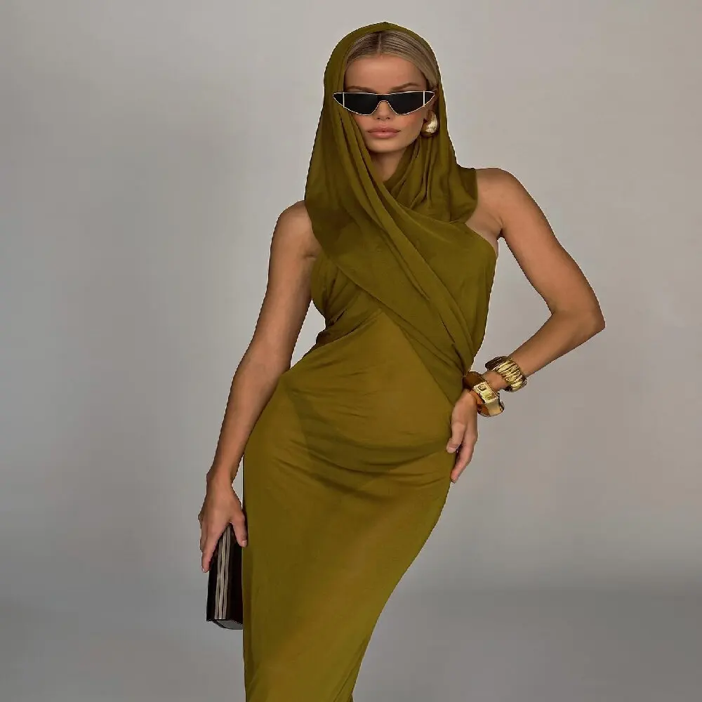 2023 New Autumn&Winter Women's Outfits Hooded Gauze Long Skirt Sexy Backless Cross Two-wear Dress Fashion Feminino Clothing
2023 New Autumn&Winter Women's Outfits Hooded Gauze Long Skirt Sexy Backless Cross Two-wear Dress Fashion Feminino Clothing