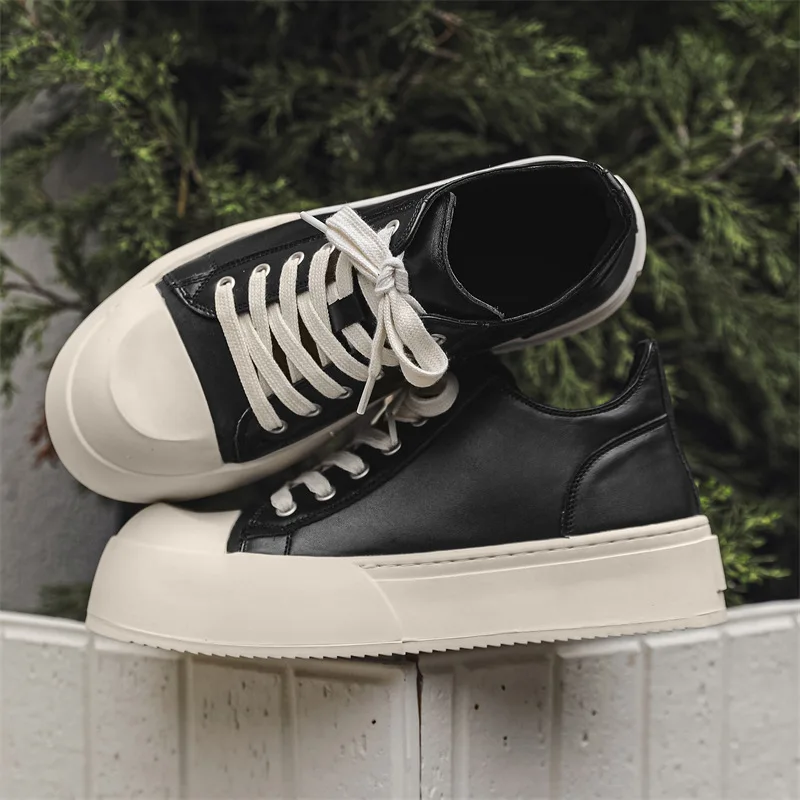 Европейская обувь для мужчин, повседневная обувь на платформе из натуральной кожи, трендовые туфли для скейтборда на толстой подошве и плоской подошве, массивные кроссовки на шнуровке
Европейская обувь для мужчин, повседневная обувь на платформе из натуральной кожи, трендовые туфли для скейтборда на толстой подошве и плоской подошве, массивные кроссовки на шнуровке