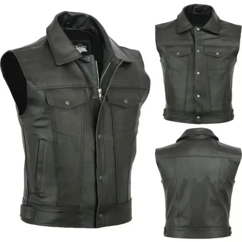 Excellent Vest Zipper Button Motorcycle Motor Bike Casual Leather Vest Man
Excellent Vest Zipper Button Motorcycle Motor Bike Casual Leather Vest Man