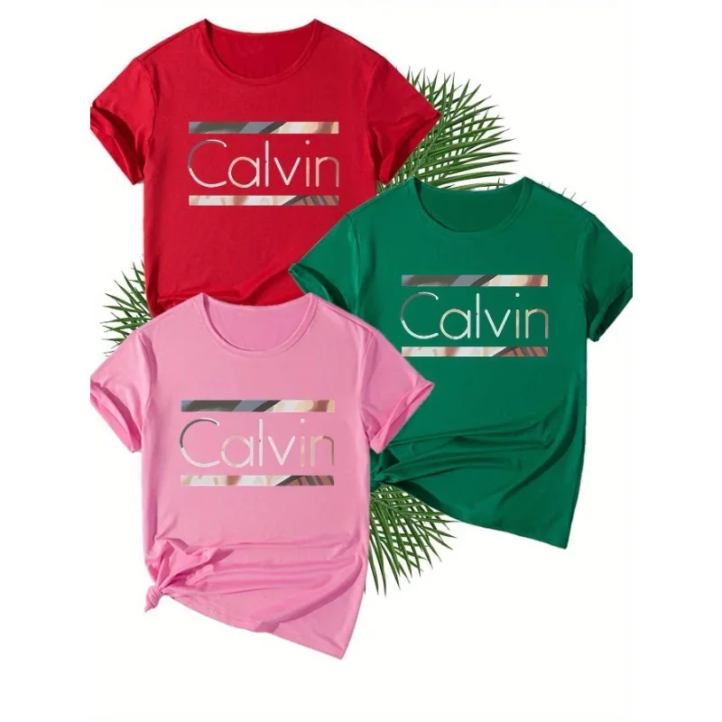 Creative Design Letter Element Printed T-shirt Three Piece Set, Short Sleeved Round Neck Top, Women's Multi-color Combination
Creative Design Letter Element Printed T-shirt Three Piece Set, Short Sleeved Round Neck Top, Women's Multi-color Combination