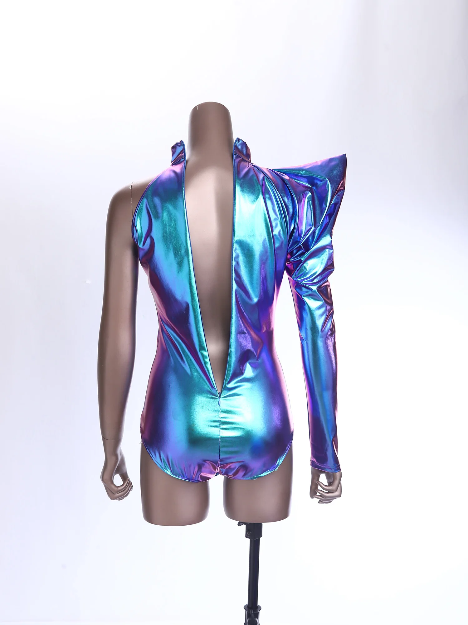 Shiny Holographic Women Playsuits Dramatic Puff Sleeve Long Sleeve One Shoulder Wet Look Metallic Bodysuits Party Club Playsuits
Shiny Holographic Women Playsuits Dramatic Puff Sleeve Long Sleeve One Shoulder Wet Look Metallic Bodysuits Party Club Playsuits
