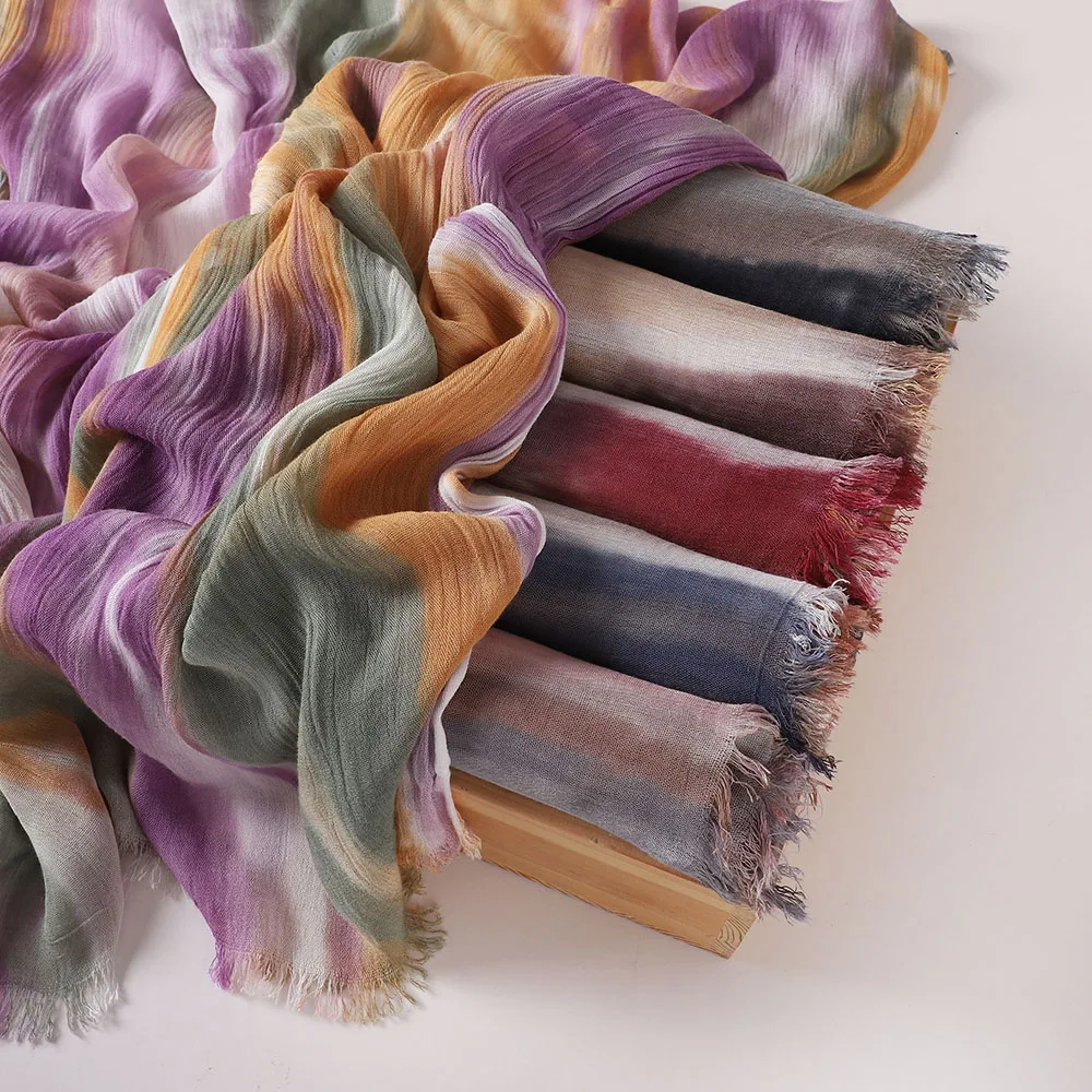 Muslim Tie-Dye Hijab Premium Headscarf Soft Breathable Hijab Women Gradient Cotton Viscose Modal Hijab Femme Musulman
Muslim Tie-Dye Hijab Premium Headscarf Soft Breathable Hijab Women Gradient Cotton Viscose Modal Hijab Femme Musulman