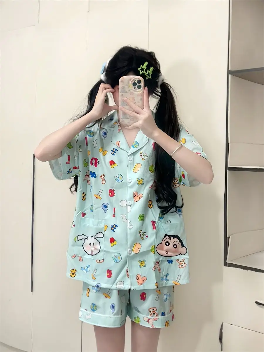 Kawaii Crayon Shin Chan Pajamas Cartoon Cute Anime Student Summer Short Sleeved Shorts 2pcs Set Home Clothes Girls Gifts Toys
Kawaii Crayon Shin Chan Pajamas Cartoon Cute Anime Student Summer Short Sleeved Shorts 2pcs Set Home Clothes Girls Gifts Toys