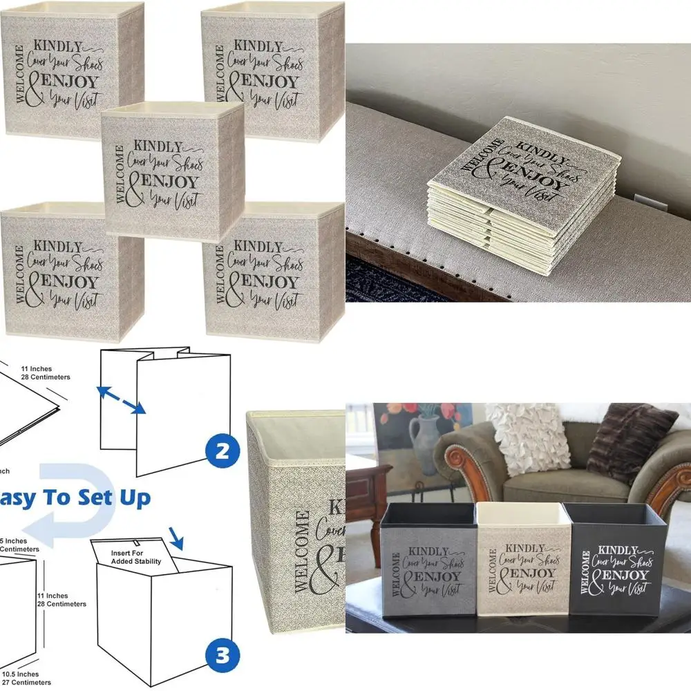 5 Pack Shoe Covers Box - Beige & Black for Real Estate Open Houses, Home Shoe Cover Holder - Please Cover Shoes, Indoor Use
5 Pack Shoe Covers Box - Beige & Black for Real Estate Open Houses, Home Shoe Cover Holder - Please Cover Shoes, Indoor Use