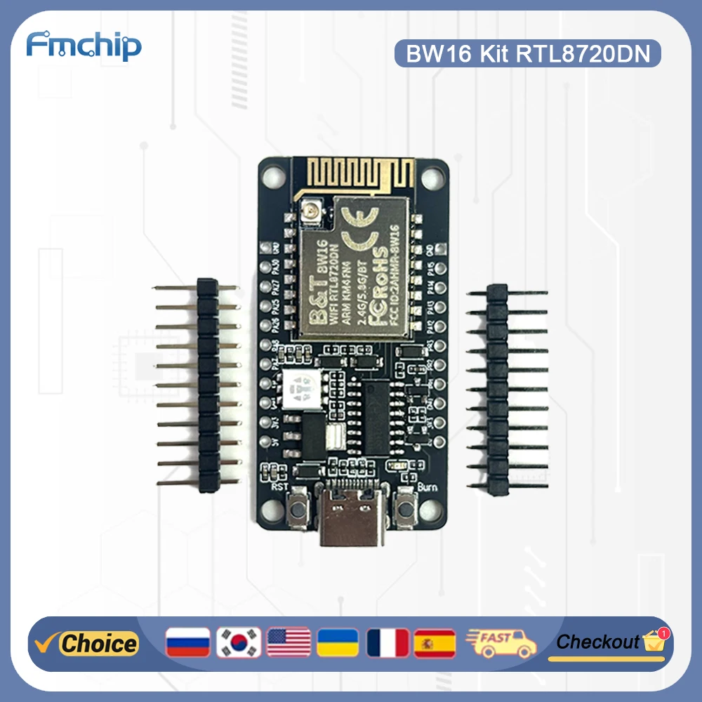 Dual-band WiFi + Bluetooth 5.0 IoT Core Board (BW16 RTL8720DN) | Suitable for Arduino and Smart Home Projects
Dual-band WiFi + Bluetooth 5.0 IoT Core Board (BW16 RTL8720DN) | Suitable for Arduino and Smart Home Projects