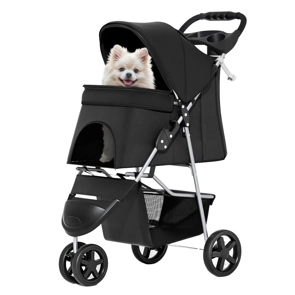 Pet Stroller All-Season Black Foldable Pet Stroller Weather Cover 3 Wheels Storage Basket Cup Holder Breathable Visible Mesh
Pet Stroller All-Season Black Foldable Pet Stroller Weather Cover 3 Wheels Storage Basket Cup Holder Breathable Visible Mesh