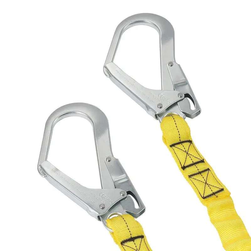 38 mm safety line, 1.83 m fall arrest system with 2 alloy steel carabiners, retractable safety harness for indoor and outdoor tree climbing, 38 kN breaking strength, yellow
38 mm safety line, 1.83 m fall arrest system with 2 alloy steel carabiners, retractable safety harness for indoor and outdoor tree climbing, 38 kN breaking strength, yellow